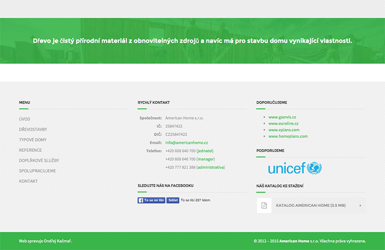 Ukázka redesignu webu AmericanHome.cz - 4