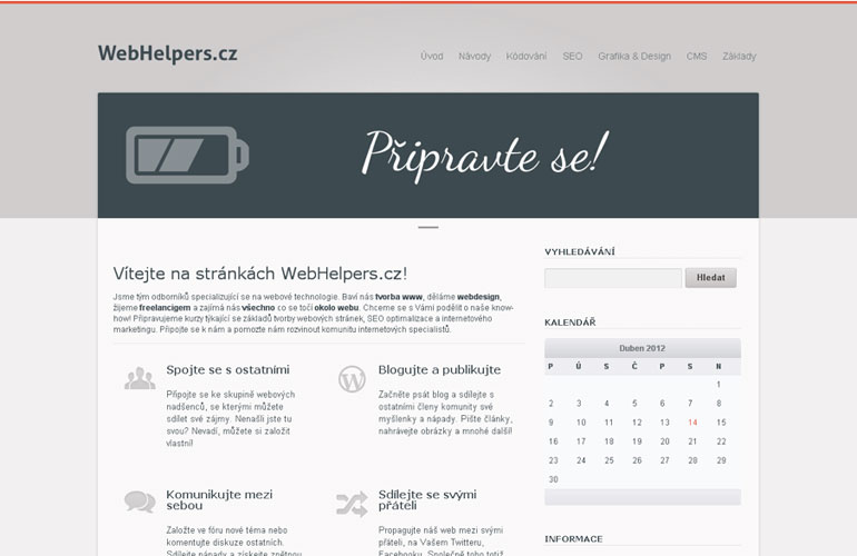 Ukázka webu WebHelpers.cz - 1